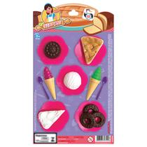 Kit cozinha infantil com sorvete + colher e acessorios mini chef 16 pecas na cartela - PICA PAU