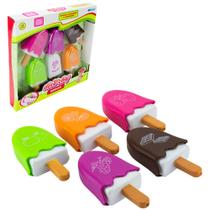Kit cozinha infantil com sorvete doce chef 10 pecas na caixa