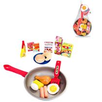 Kit Cozinha Infantil Comidinhas E Frigideira Com 18 Peças