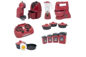 Kit Cozinha Infantil Completa Brinquedo Menino Vermelho 16pç
