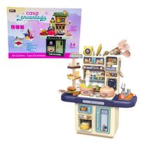 Kit Cozinha Infantil Completa Com Água Luz Som 34 Peças-Azul Kit Cozinha Infantil Completa Com Água Luz Som 34 Peças-Azul