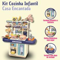 Kit Cozinha Infantil Completa Com Água Luz Som 34 Peças Azul Kit Cozinha Infantil Completa Com Água Luz Som 34 Peças Azul