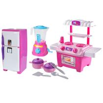 Kit Cozinha Infantil Completa Fogão Geladeira Liquidificador - BS Toys