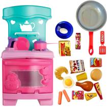 Kit Cozinha Infantil E Frigideira Com Acessórios Alimentos De Brinquedo Suporte Para Celular Cardoso