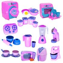Kit Cozinha Infantil Eletro Fogão Xícara Forma Panela 33pç
