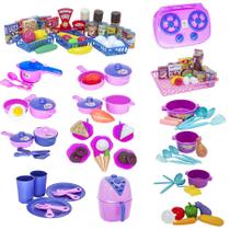 Kit Cozinha Infantil Fogão Mercado Louça Comida Legume 111p