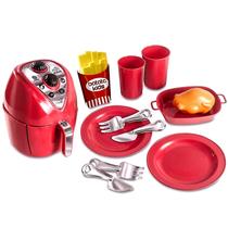 Kit Cozinha Infantil Fritadeira Air Fryer Vermelha 12 Peças