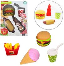 Kit Cozinha Infantil Hamburguer Comidinha Refrigerant Lanche - Ark toys