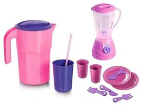 Kit Cozinha Infantil Jarra Copo Pratos Liquidificador 12pç Kit Cozinha Infantil Jarra Copo Pratos Liquidificador 12pç