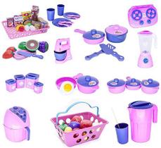 Kit Cozinha Infantil Jogo Panela Mercado Fogão Frutinhas 60p Kit Cozinha Infantil Jogo Panela Mercado Fogão Frutinhas 60p