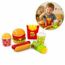 Kit Cozinha Infantil Lanchonete Fast Food Brinquedo Mequi Lanche Feliz Hamburguer 18 Pecas Master Chef Kit Cozinha Infantil Lanchonete Fast Food Brinquedo Mequi Lanche Feliz Hamburguer 18 Pecas Master Chef