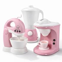 Kit Cozinha Infantil Le Chef 3 Peças Cafeteira Sai Água Brinquedo Faz de Conta
