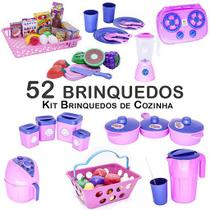 Kit Cozinha Infantil Mercado Fruta Pote Fogão Air Fryer 52pç