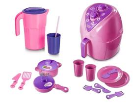 Kit Cozinha Infantil Panelinha Air Fryer Jarra Pratinho 16Pç