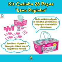 Kit Cozinha Infantil Panelinhas 28 Peças "Cesta Leva Papinha" - Cardoso Toys - Prato, Copo, Panela Kit Cozinha Infantil Panelinhas 28 Peças "Cesta Leva Papinha" - Cardoso Toys - Prato, Copo, Panela