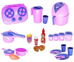 Kit Cozinha Infantil Potinho Fogão Panela Comidas Prato 25pç