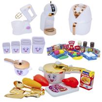 Kit Cozinha Infantil Princesa Menina Mercado Potinhos 49pç Kit Cozinha Infantil Princesa Menina Mercado Potinhos 49pç