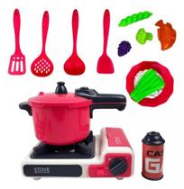 Kit Cozinha Infantil Talheres Fogão Panela Pressão completo