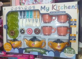Kit Cozinha Infantil Utensílios My Kitchen Happy Afternoon Tea utensílios