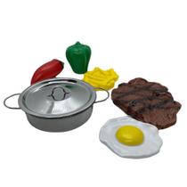 Kit Cozinha Inox Com Alimentos Plásticos