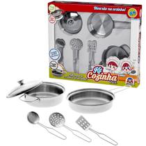 Kit Cozinha Inox Panela - Braskit Brinquedos