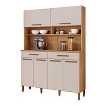 Kit Cozinha Itália 6 Portas e 2 Gavetas Arte Móveis Cor:Cinamomo/Off