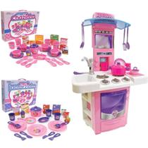 Kit Cozinha Jantar P/ Crianças Com Chazinho Comida Completo Kit Cozinha Jantar P/ Crianças Com Chazinho Comida Completo