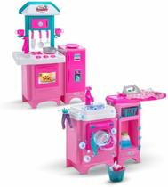 Kit Cozinha Lavanderia Lava e Passa Infantil Água Magic Toys Kit Cozinha Lavanderia Lava e Passa Infantil Água Magic Toys