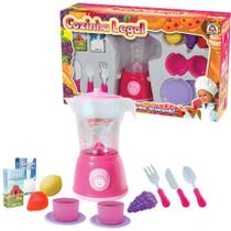 Kit Cozinha Legal Brinquedo Rosa Com Liquidificador Infantil