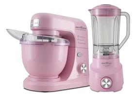 Kit Cozinha Liquidificador 1050w + Batedeira 700w Britânia Rosa 127v