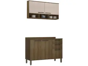 Kit Cozinha Luciane Suiça Balcão 3 Portas 120cm Kit Cozinha Luciane Suiça Balcão 3 Portas 120cm