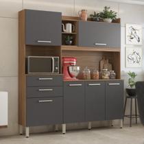 Kit Cozinha Martina 6 Portas 2 Gavetas Safira Amendola Touch Grafito Kit Cozinha Martina 6 Portas 2 Gavetas Safira Amendola Touch Grafito