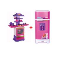 Kit cozinha master poliplac + geladeira magica rosa sai agua