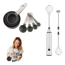 Kit Cozinha: Medidor Inox + Mixer Elétrico Portátil Sortidas Usb Kit Cozinha: Medidor Inox + Mixer Elétrico Portátil Sortidas Usb