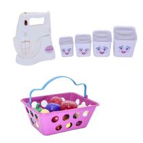Kit Cozinha Menina Infantil Brinquedo Potinhos Mercado 18pç Kit Cozinha Menina Infantil Brinquedo Potinhos Mercado 18pç