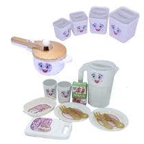 Kit Cozinha Menina Jantar Panela De Pessão Potinhos 17Pç