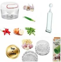 Kit Cozinha Mini Triturador, Descascador, Espremedor Temperos e Legumes