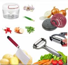 kit Cozinha Mini Triturador, Descascador, Fatiadores Batata e Cebola - Sacoleiro Utilidades