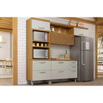 Kit Cozinha Modulada 3 Peças Princesa (1Aéreo+1Balcão+1Paneleiro) C6P62 Freijo/Off White - Nesher