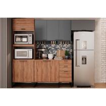 Kit Cozinha Modulada 4 Peças Alpha (2Aéreos+1Balcão+1TorreQuente) C4P73 Freijo/Cinza - Carraro Kit Cozinha Modulada 4 Peças Alpha (2Aéreos+1Balcão+1TorreQuente) C4P73 Freijo/Cinza - Carraro