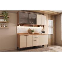 Kit Cozinha Modulada 4 Peças Alpha (2Aéreos+2Balcões) C4P176 Freijo/Off White - Carraro
