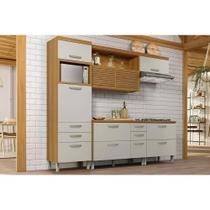 Kit Cozinha Modulada 4 Peças Princesa (1Aéreo+2Balcões+1Paneleiro) C6P59 Freijo/Off White - Nesher