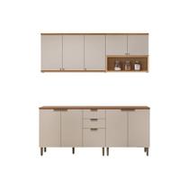 Kit Cozinha Modulada 4 Peças Selene (2Balcões+2Aéreos) CP22 Jequitiba/Off White Fosco - Linea Brasil Kit Cozinha Modulada 4 Peças Selene (2Balcões+2Aéreos) CP22 Jequitiba/Off White Fosco - Linea Brasil