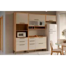 Kit Cozinha Modulada 4 Peças Syrah (2Aéreos+1Balcão+1TorreQuente) C4P234 Amendoa/Off White - Ronipa