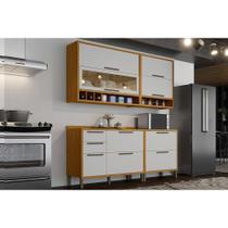 Kit Cozinha Modulada 4 Peças Syrah (2Aéreos+2Balcões) C4P04 Amendoa/Off White - Ronipa