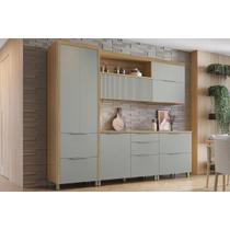 Kit Cozinha Modulada 5 Peças Marquesa (2Aéreos+2Balcões+1Paneleiro) C6P40 Nature/Verde - Nesher