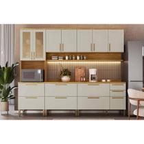 Kit Cozinha Modulada 5 Peças Riesling (2Aéreos+2Balcões+1Paneleiro) C5P141 Amendoa/Off White - Ronipa Kit Cozinha Modulada 5 Peças Riesling (2Aéreos+2Balcões+1Paneleiro) C5P141 Amendoa/Off White - Ronipa