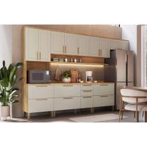 Kit Cozinha Modulada 6 Peças Riesling (3Aéreos+2Balcões+1Paneleiro) C6P110 Amendoa/Off White - Ronipa