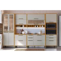 Kit Cozinha Modulada 6 Peças Syrah (2Aéreos+2Balcões+1Paneleiro+1TorreQuente) C6P114 Amendoa/Off White - Ronipa Kit Cozinha Modulada 6 Peças Syrah (2Aéreos+2Balcões+1Paneleiro+1TorreQuente) C6P114 Amendoa/Off White - Ronipa