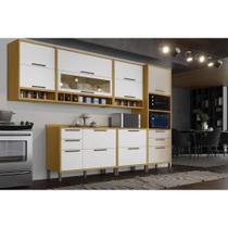 Kit Cozinha Modulada 6 Peças Syrah (3Aéreos+2Balcões+1TorreQuente) C6P115 Amendoa/Off White - Ronipa